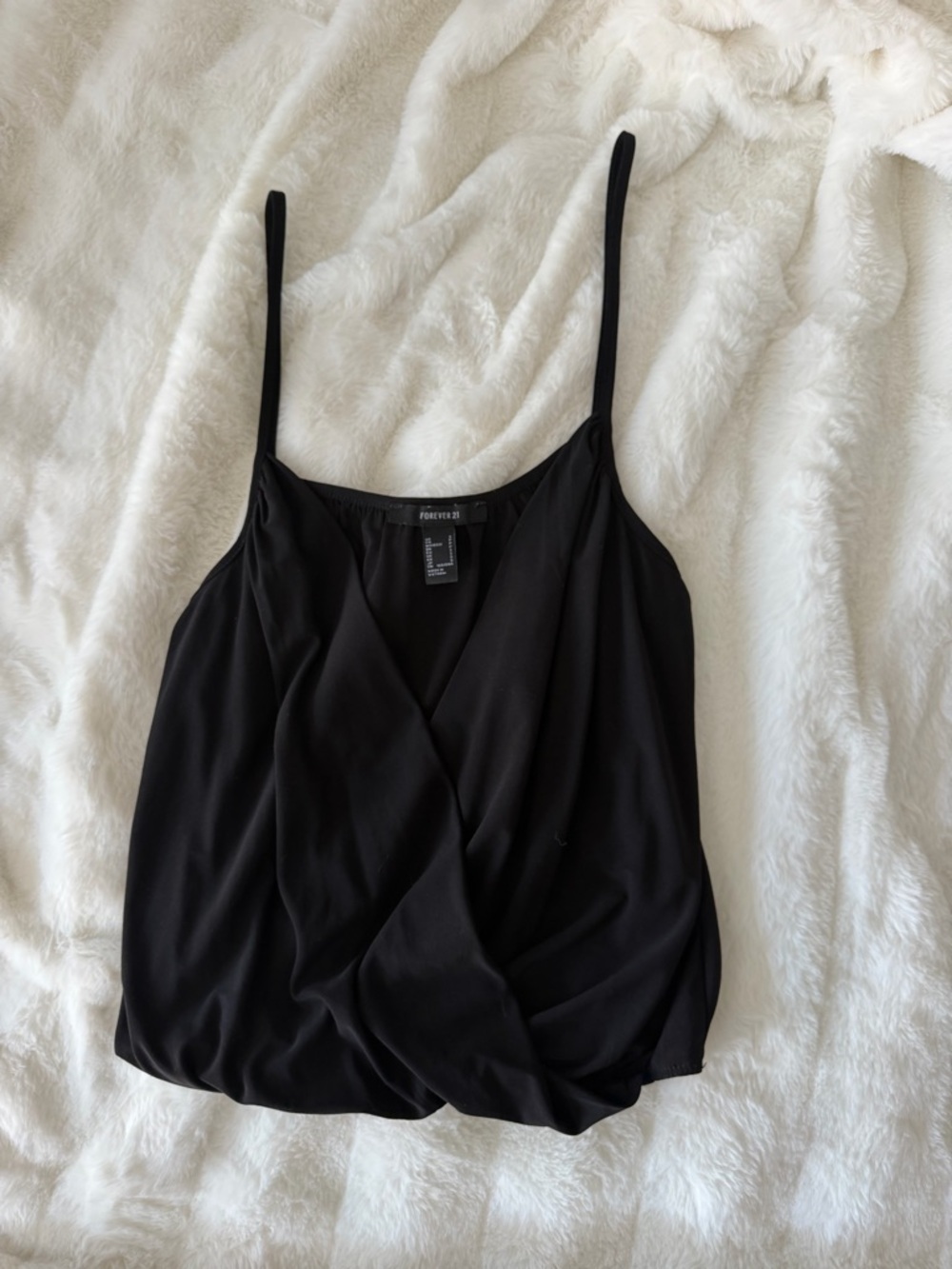 Forever 21 Black Draped Spaghetti Strap Camisole